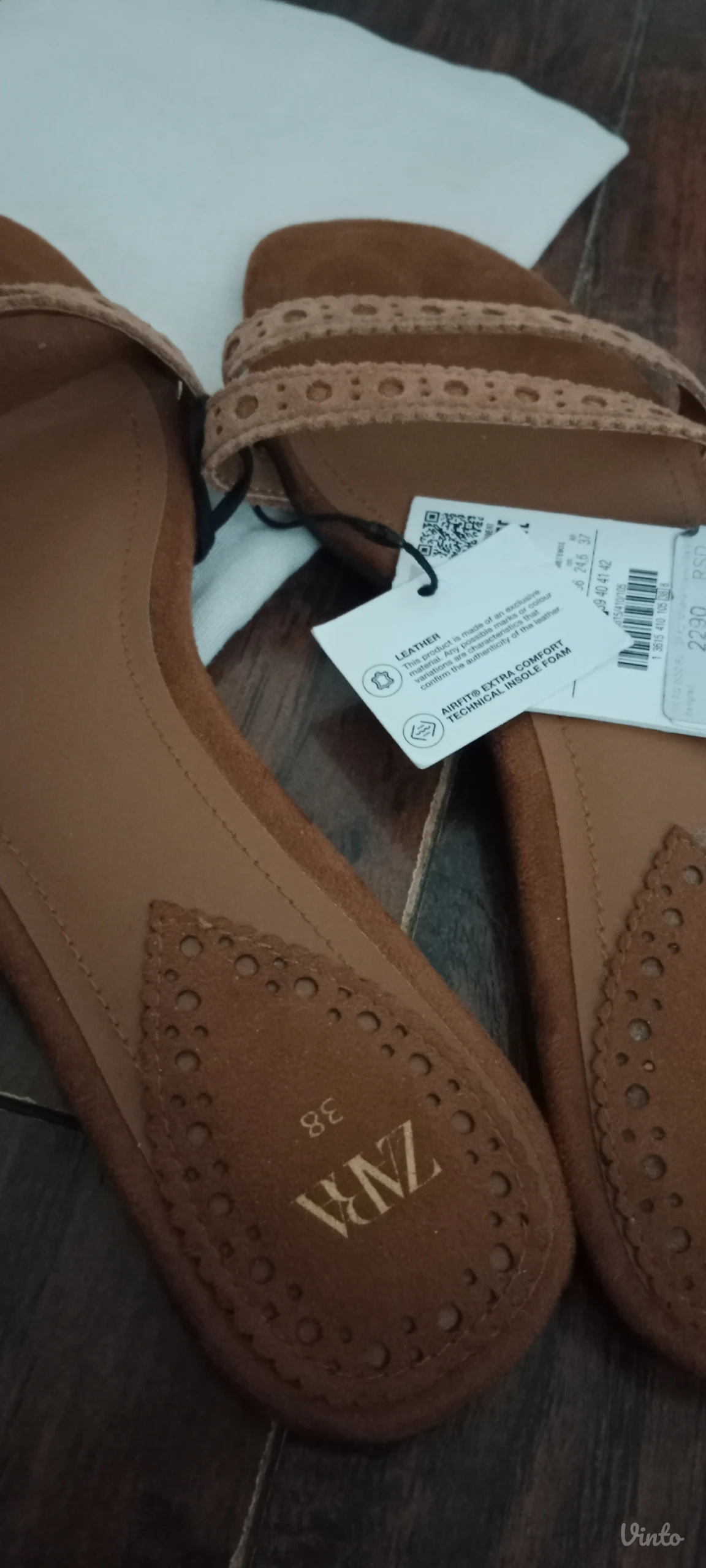 Zara kožne papuče 38 - novo sa etiketom