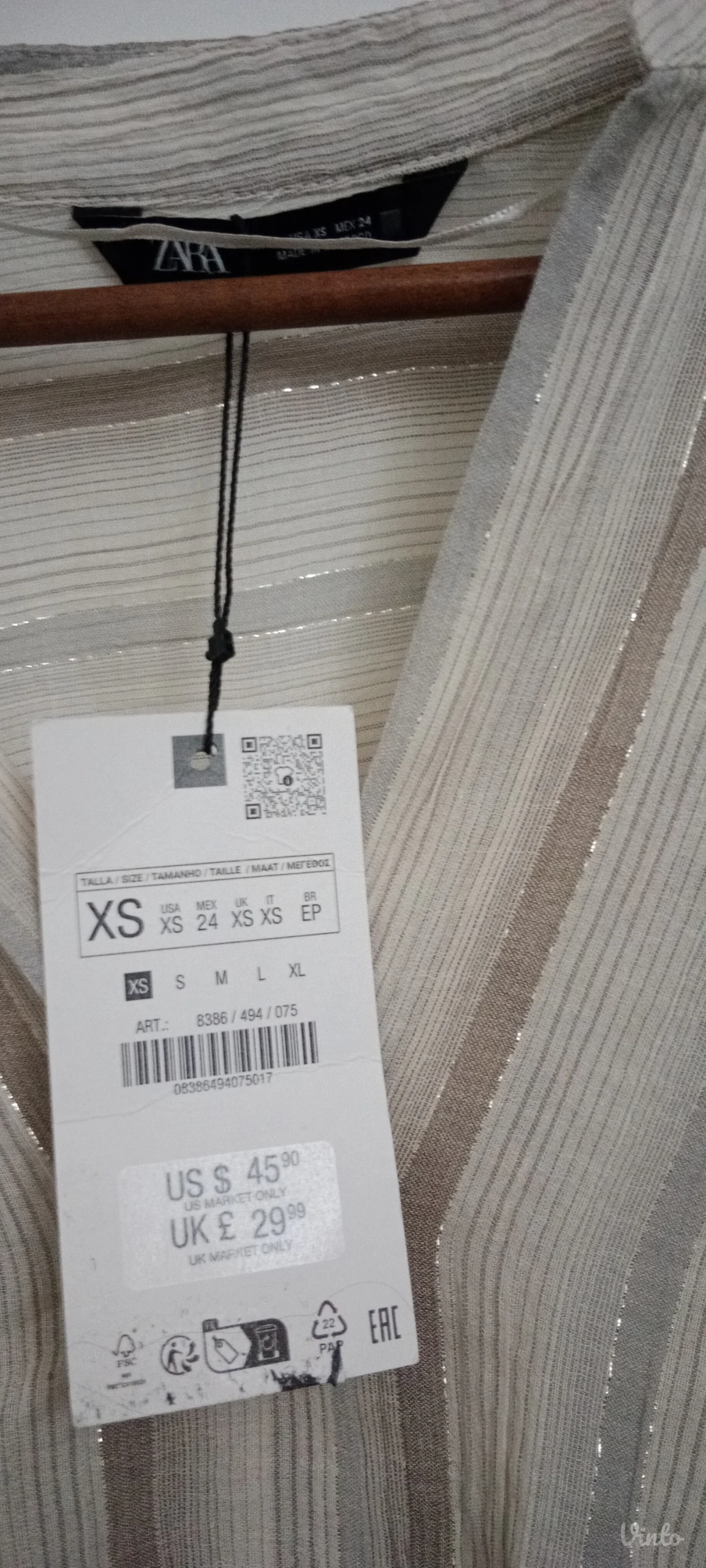 Zara bluza XS Novo sa etiketom