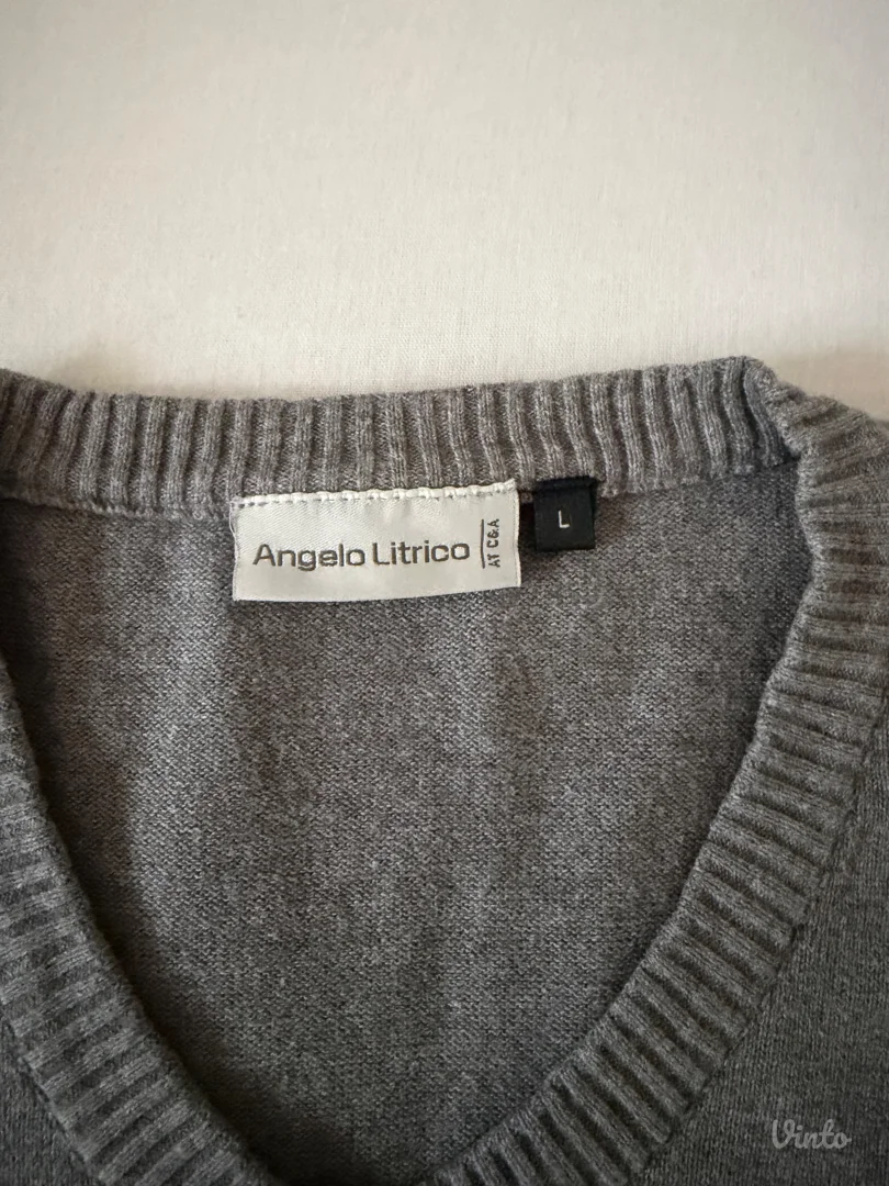 Pamucni muski prsluk sive boje L