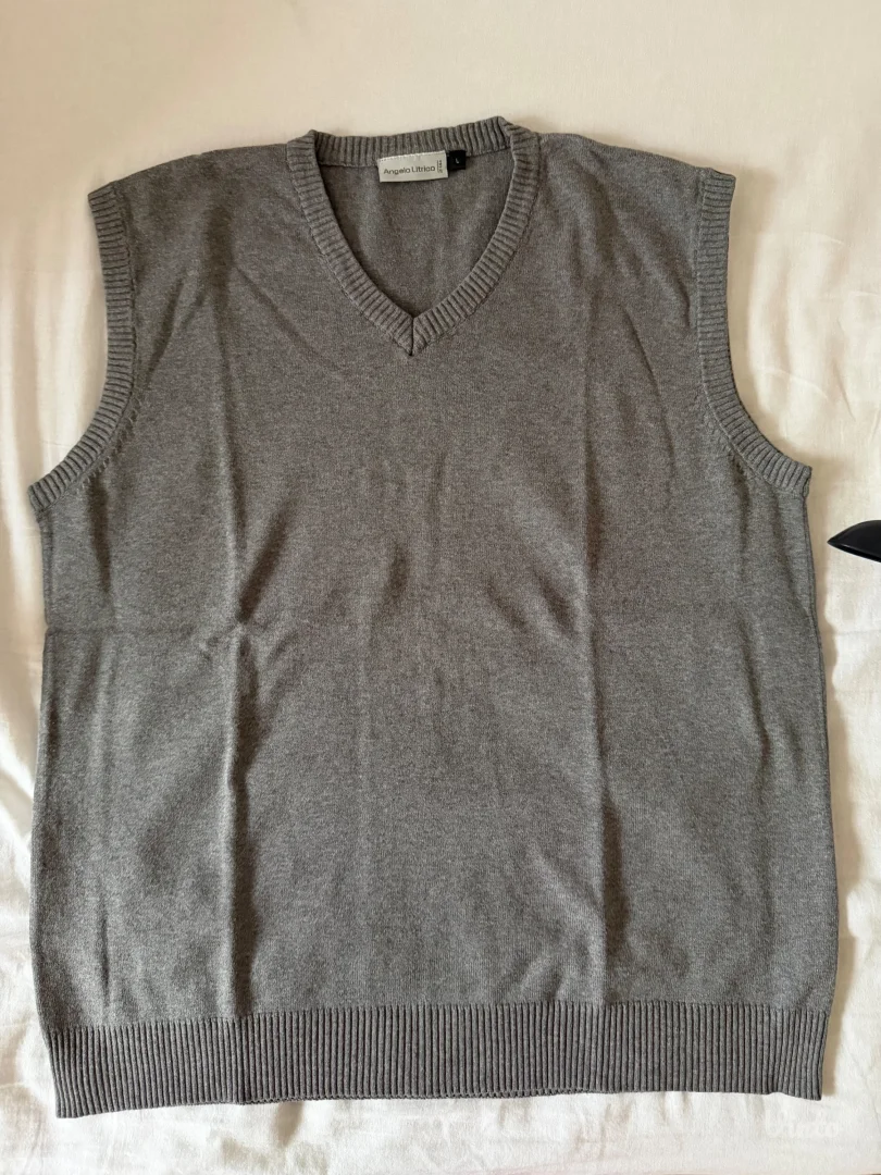 Pamucni muski prsluk sive boje L