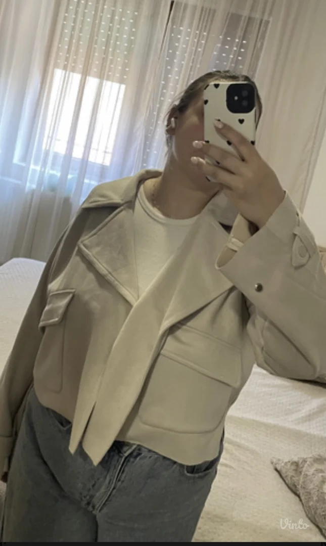 Reserved jakna od prevrnute koze