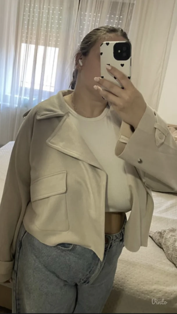 Reserved jakna od prevrnute koze