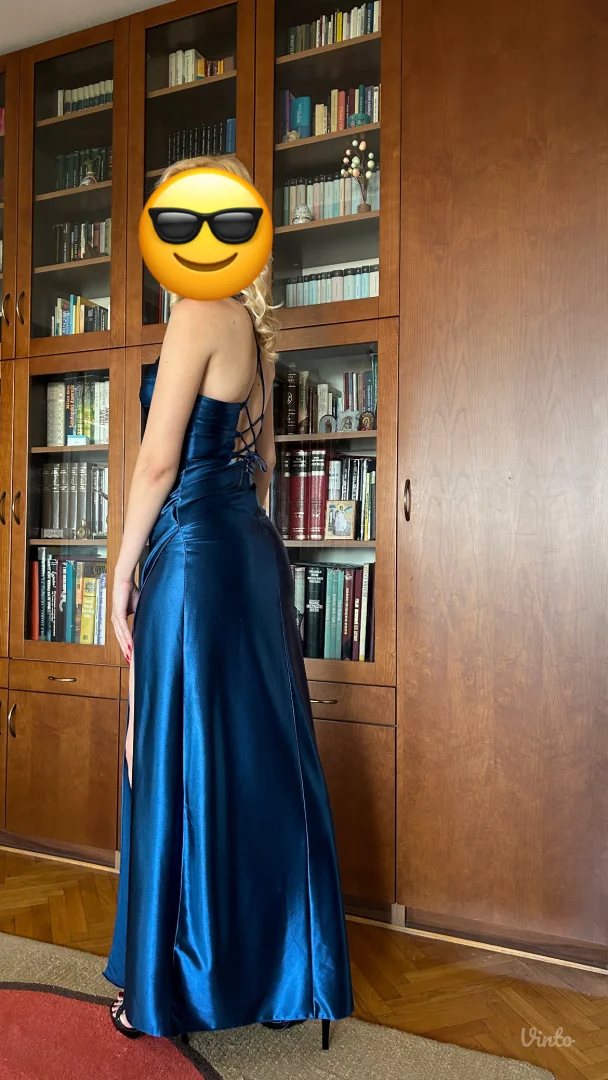 Plava korset haljina