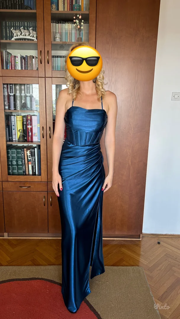 Plava korset haljina