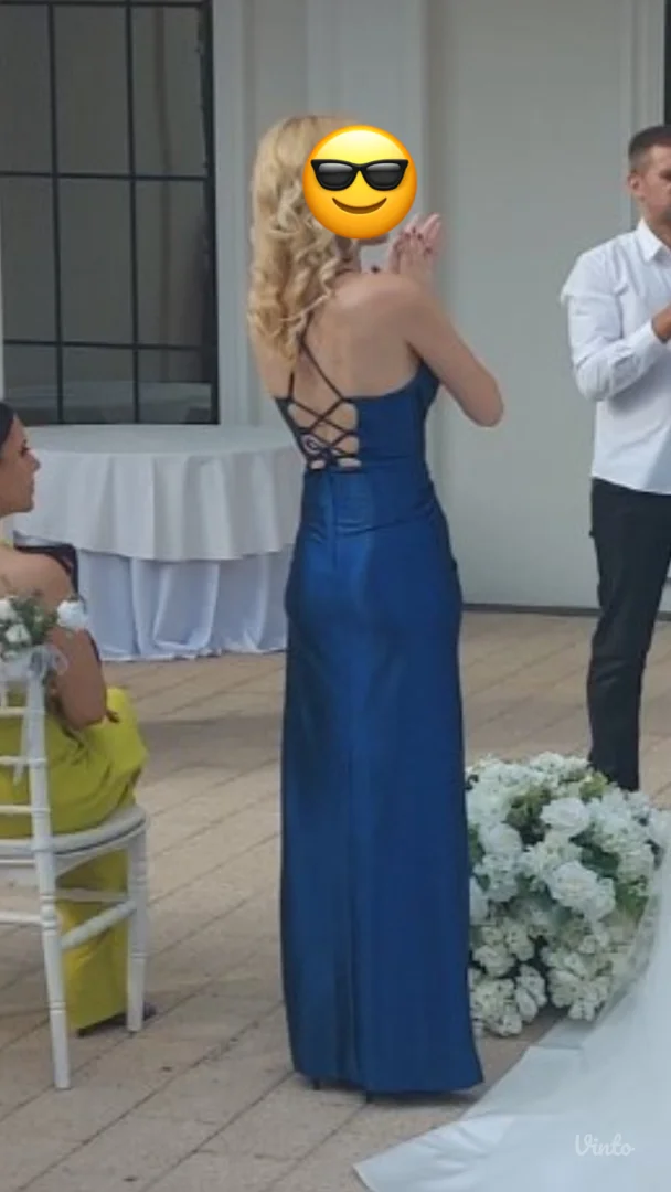 Plava korset haljina