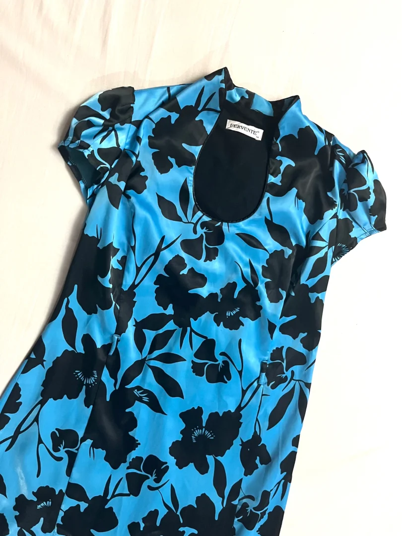 Floral satenska haljina