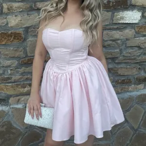Nezno roze korset haljina