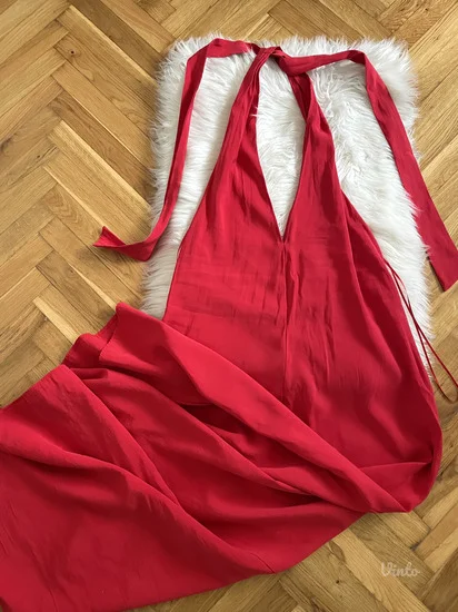 NOVO ZARA Crvena midi haljina vel.XS