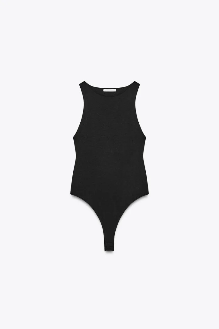 NOVO ZARA crni bodi od poliamida vel.S