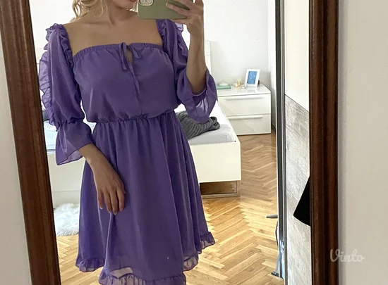 NOVO Ljubicasta letnja haljina vel.S