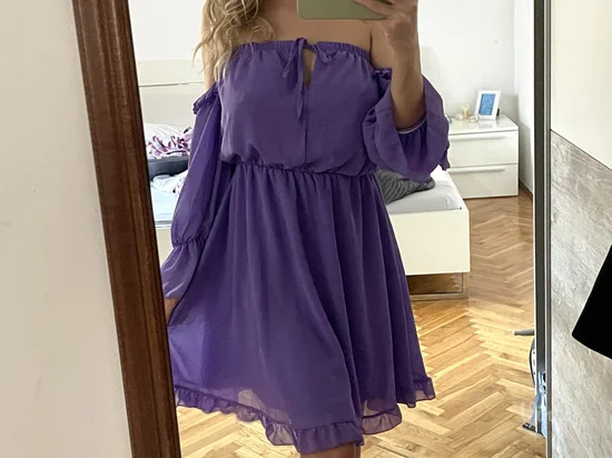 NOVO Ljubicasta letnja haljina vel.S