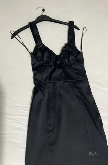 NOVO Bershka crna korset haljina vel.XS