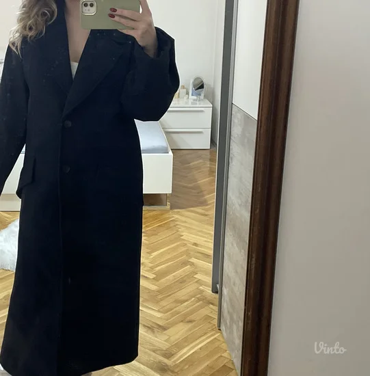 NOVO ZARA Viralni oversize vuneni kaput vel.XS