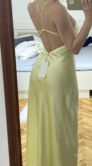NOVO ZARA viralna satenska midi haljina vel.XS