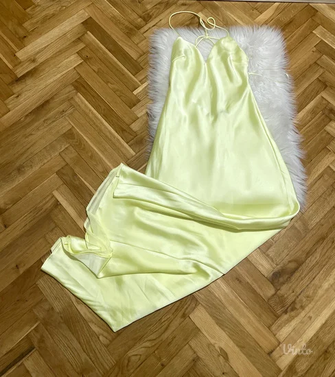 NOVO ZARA viralna satenska midi haljina vel.XS