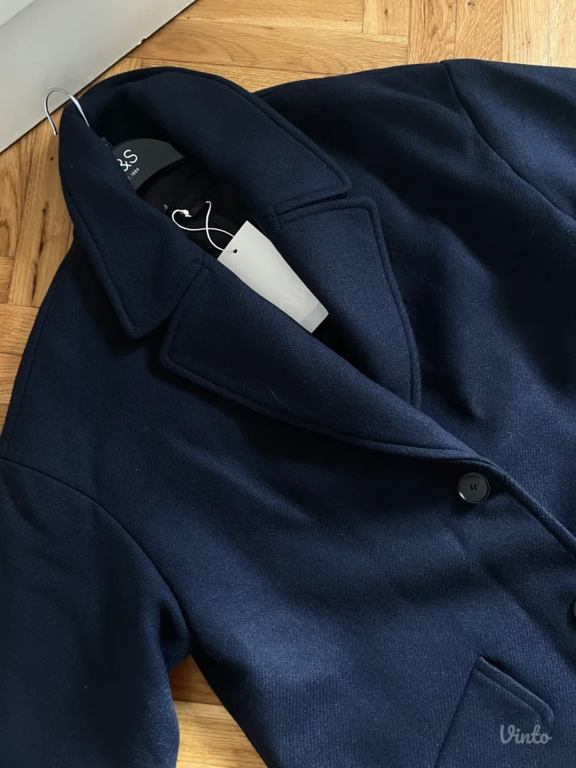 NOVO ZARA Viralni oversize vuneni kaput vel.XS