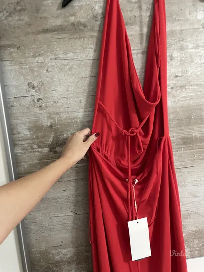 NOVO ZARA Viralna haljina sa americkim izrezom S