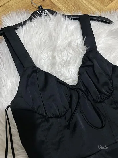 NOVO Bershka crna korset haljina vel.XS