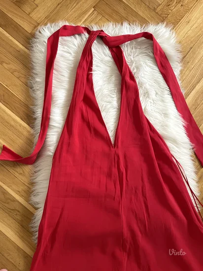 NOVO ZARA Crvena midi haljina vel.XS