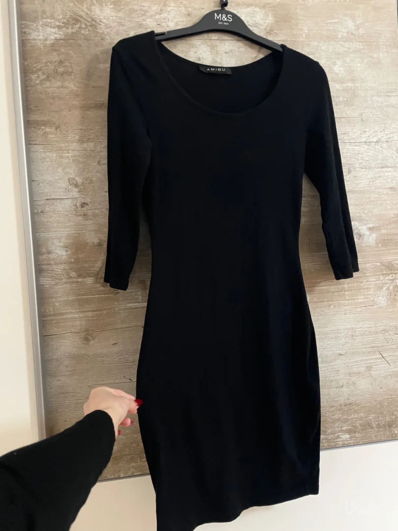 Amisu crna pamucna haljina vel.XS/S