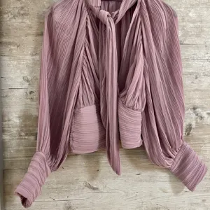 NOVO ZARA Plisirana bluza na vezivanje vel.XS