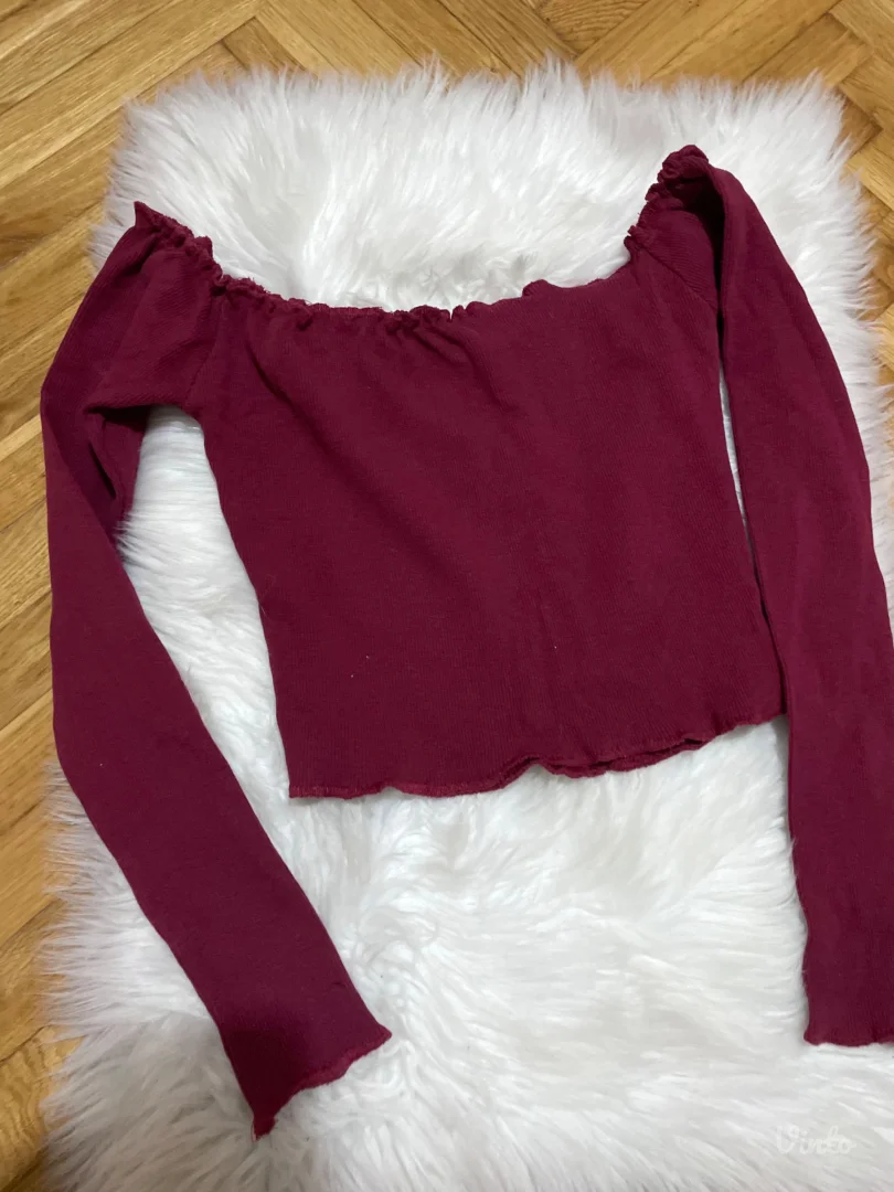 Bezuslovan poklon - Nova bordo crop majica vel.XS/S