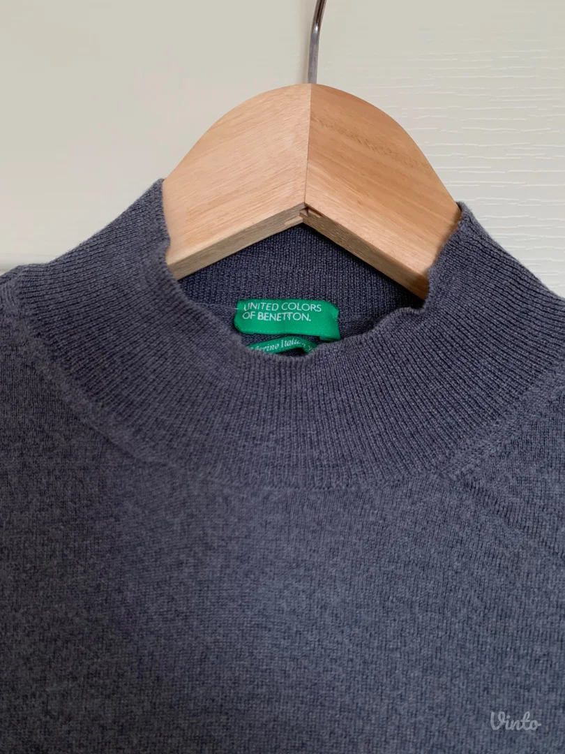 UNITED COLORS OF BENETTON siva zenska polurolka 100% vuna