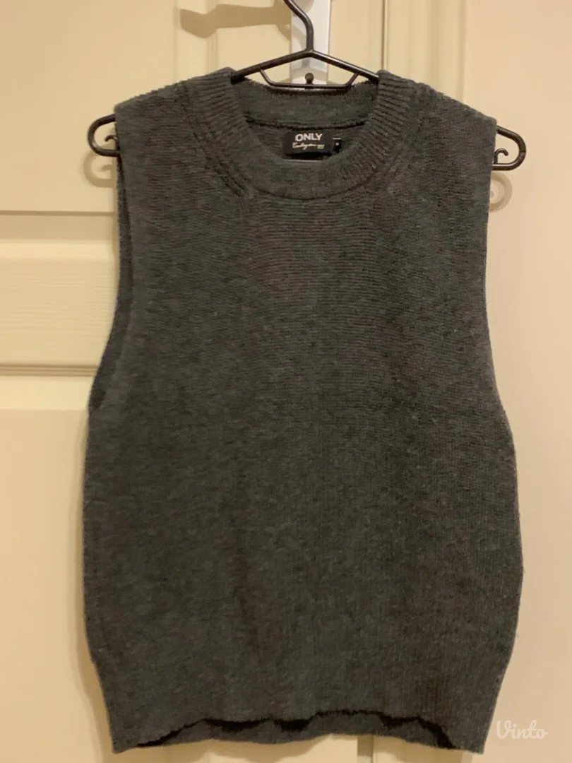 Only - Sivi prsluk sa dodatkom vune