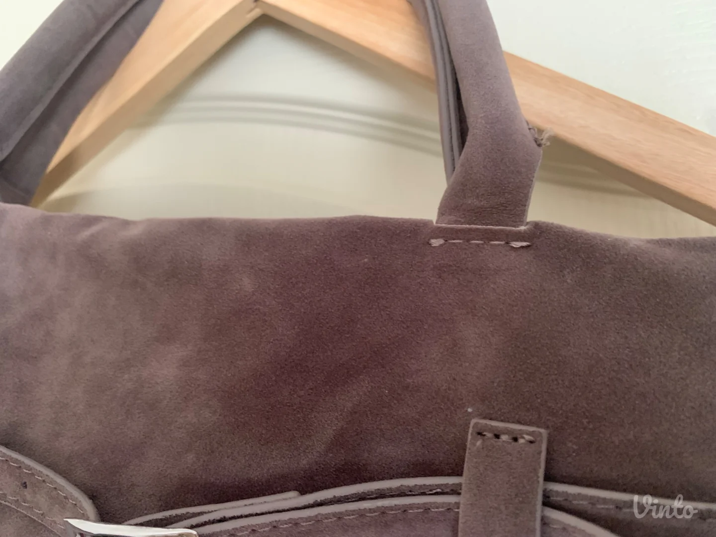 Torba sive boje od vestacke prevrnute koze