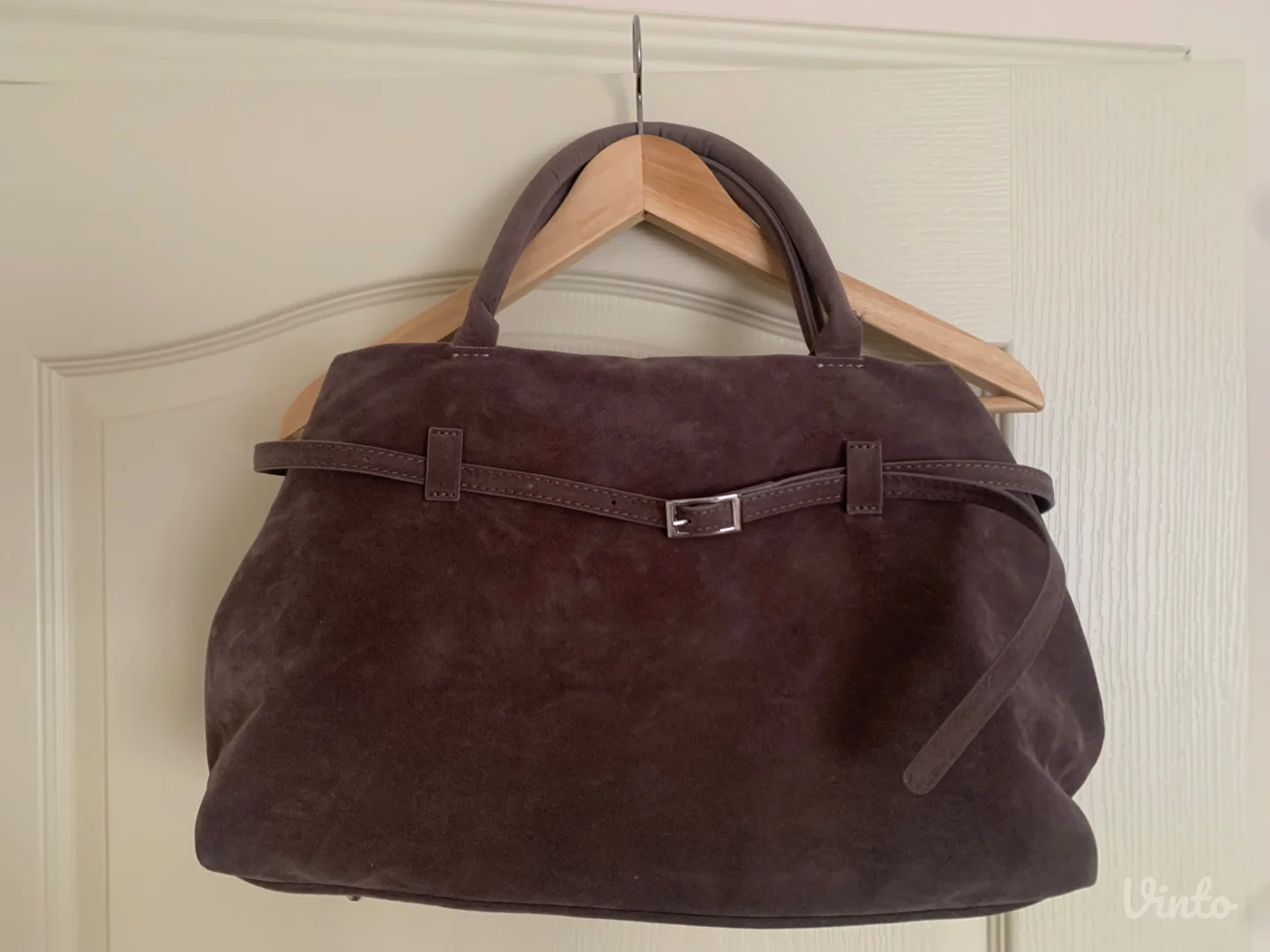 Torba sive boje od vestacke prevrnute koze