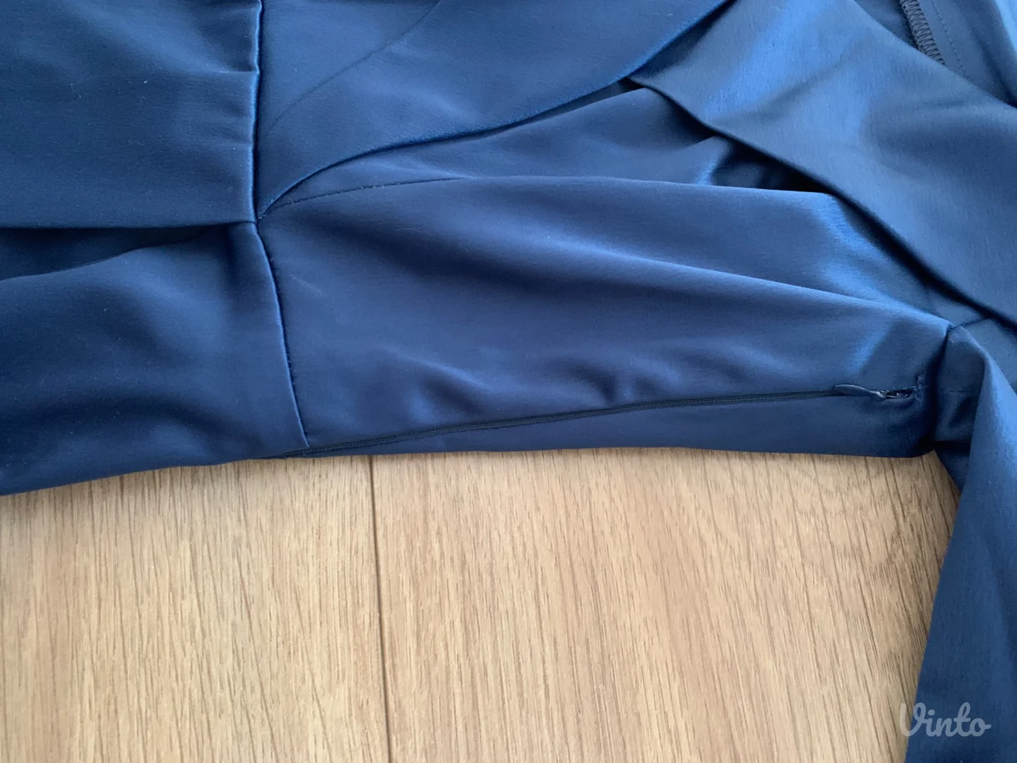 Satenska kraljevsko plava haljina sivena po meri