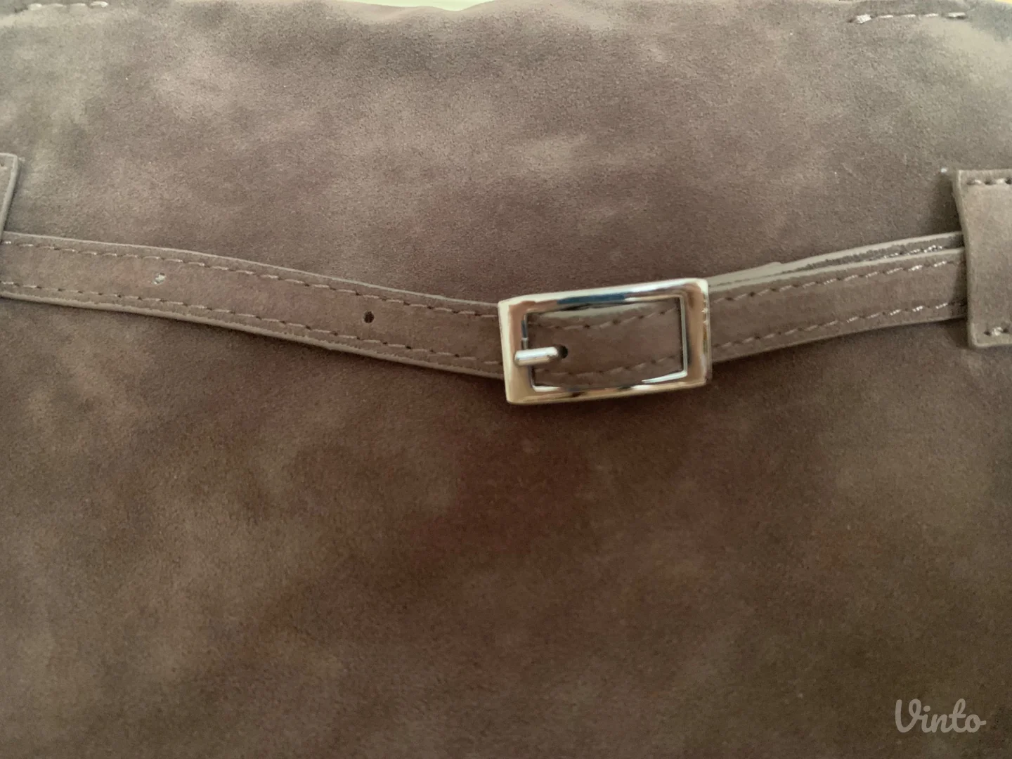 Torba sive boje od vestacke prevrnute koze