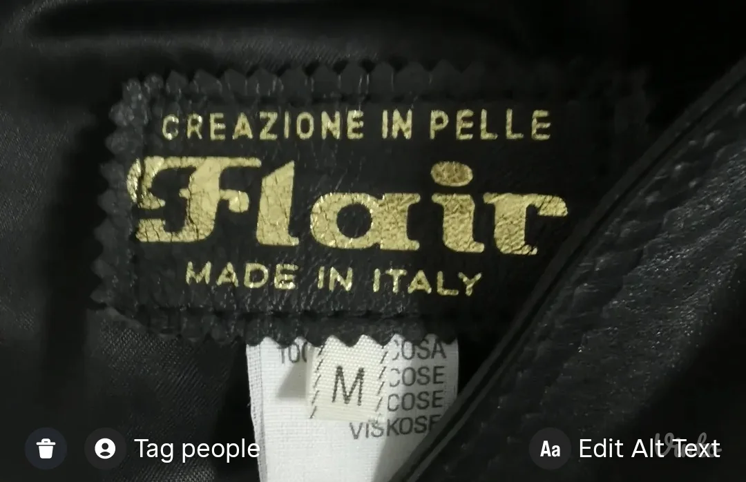 Italijanska crna kožna haljina M