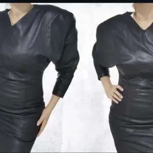 Italijanska crna kožna haljina M