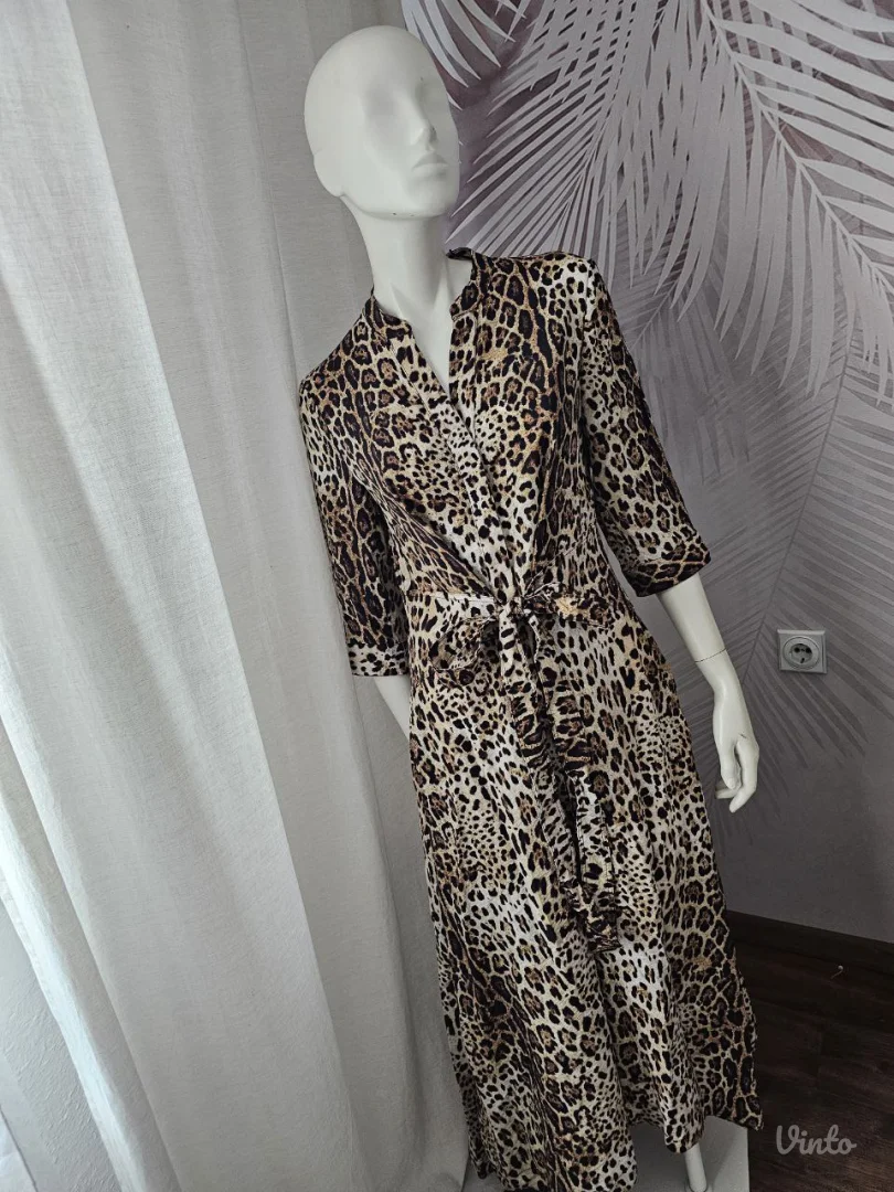 ZARA midi haljina – animal print (M) NOVO