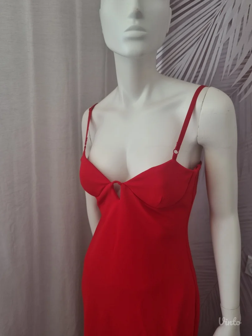 ZARA crvena midi haljina – L veličina