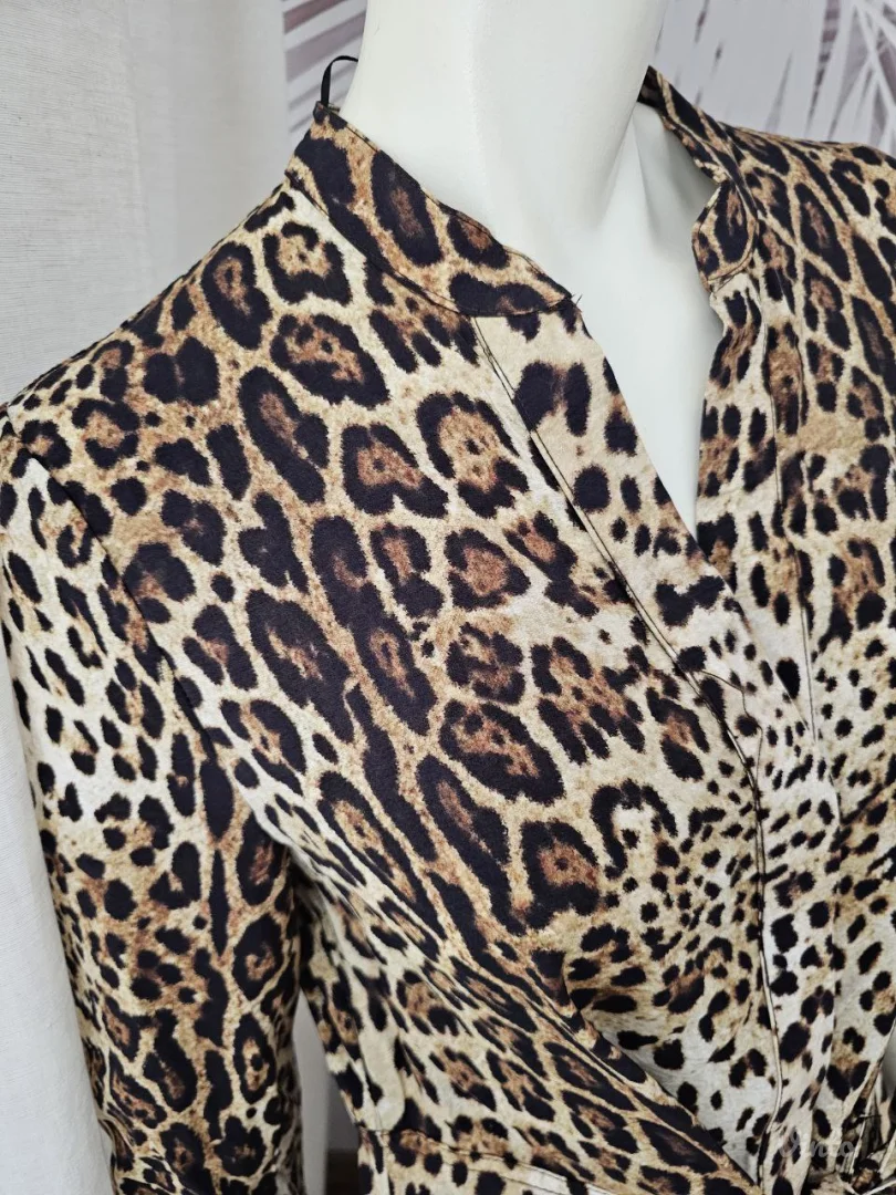 ZARA midi haljina – animal print (M) NOVO