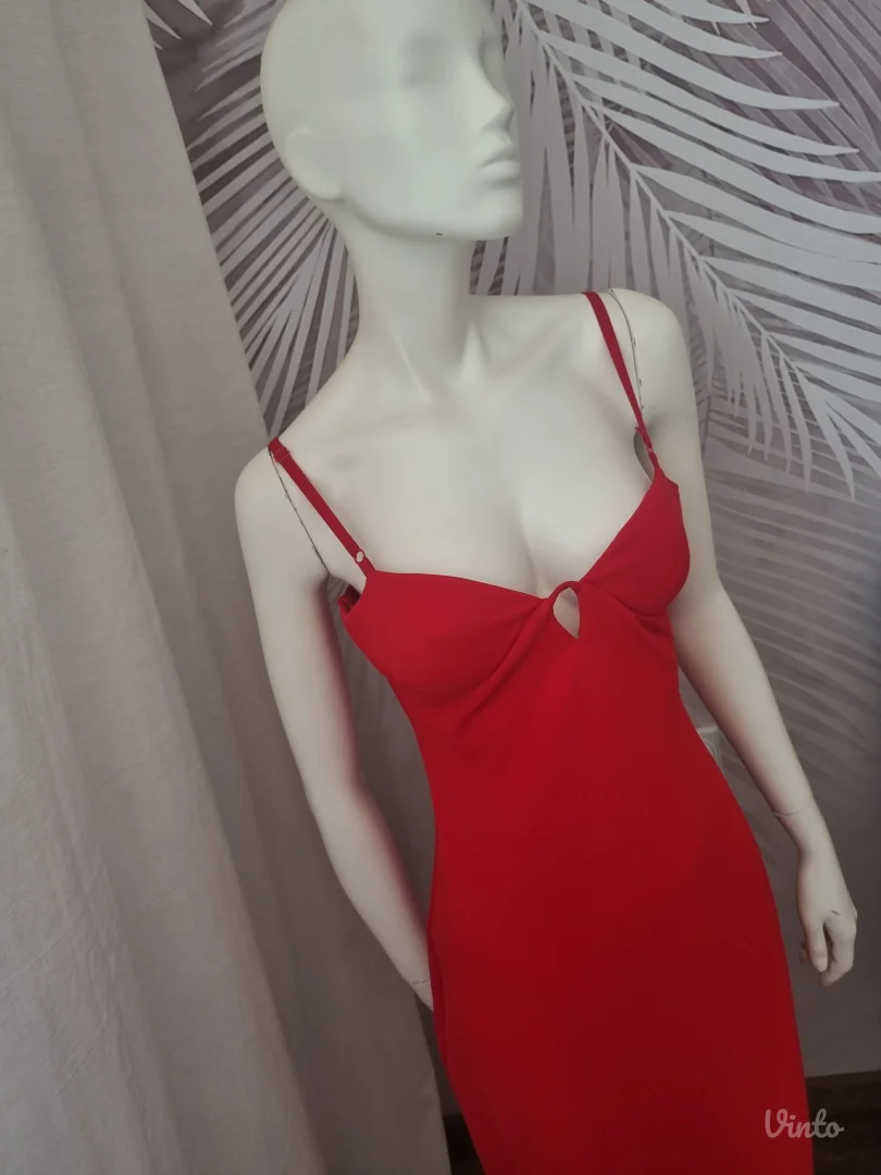ZARA crvena midi haljina – L veličina