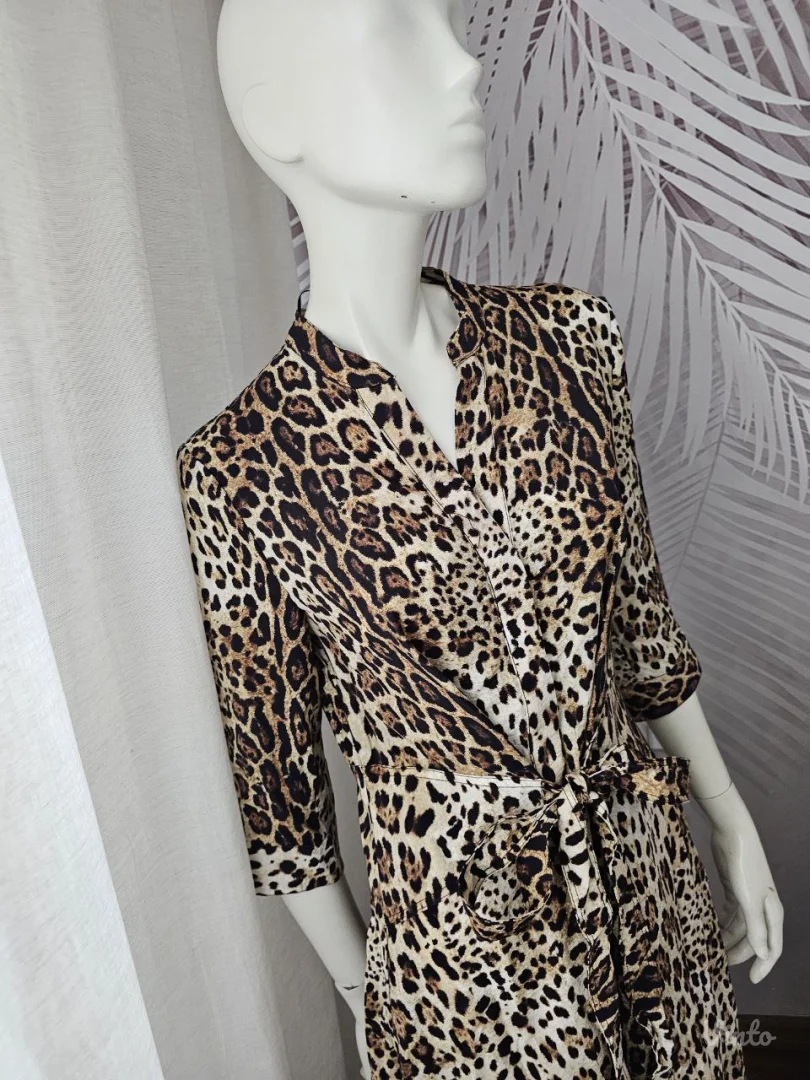 ZARA midi haljina – animal print (M) NOVO