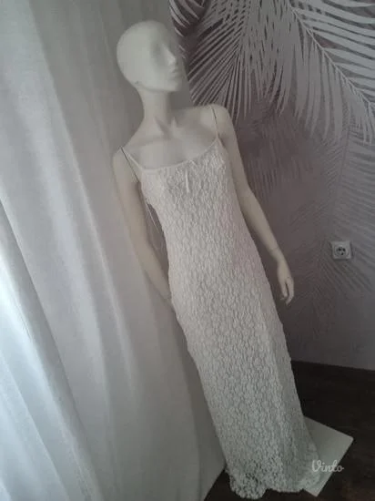 Nova Zara maxi haljina od čipke bela XL