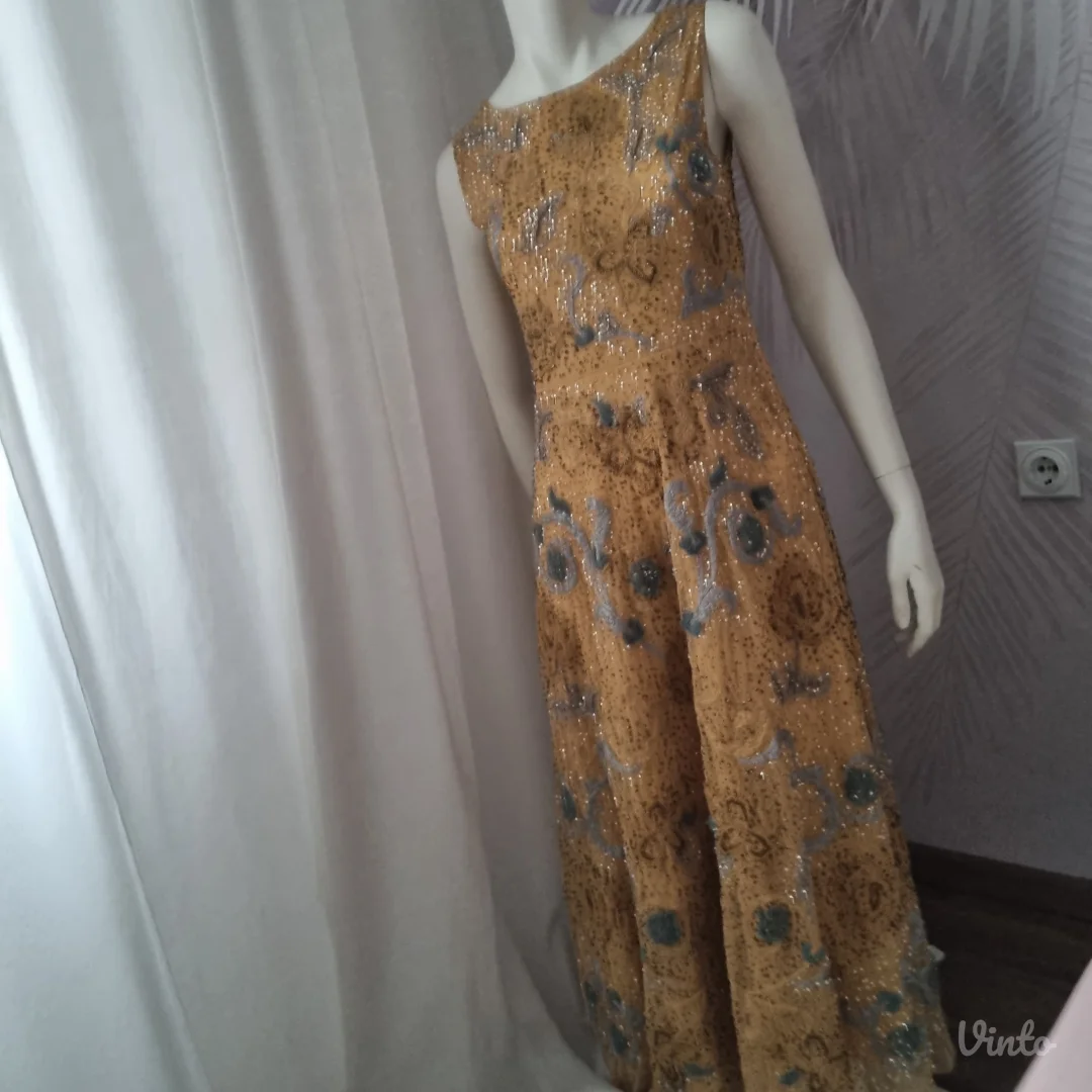 Luksuzna ZARA haljina sa perlama i šljokicama