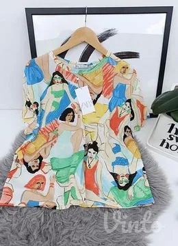 Nova Zara majica sa dezenom S/M velicina 100% pamuk