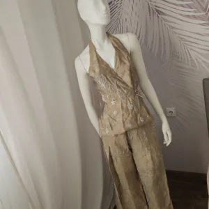 ZARA žakard komplet sa perlicama – XS (odgovara za S)