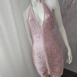 Nova ZARA viralna haljina sa etiketom roze sa resama