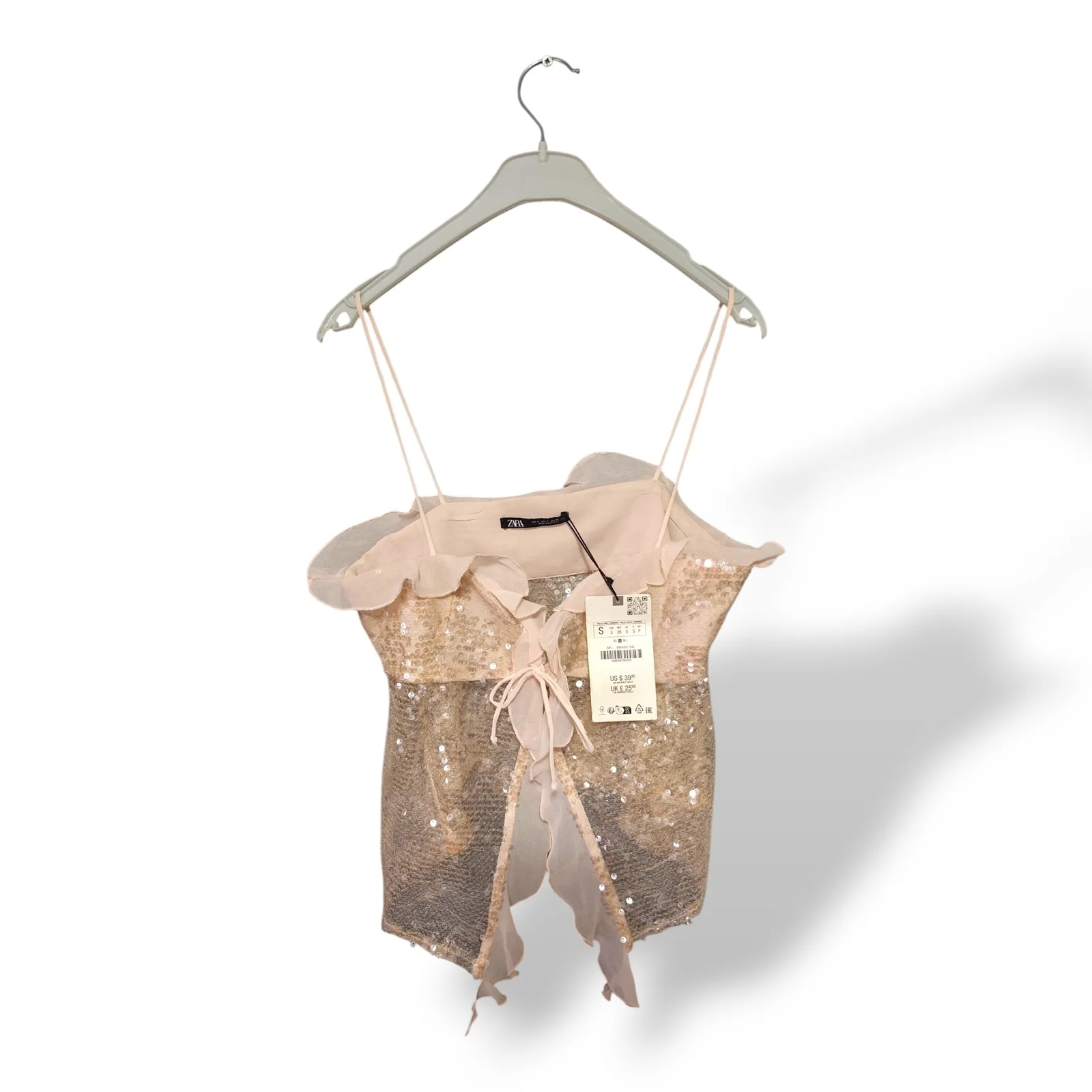 ZARA korset top sa šljokicama i karnerima (S) - NOVO