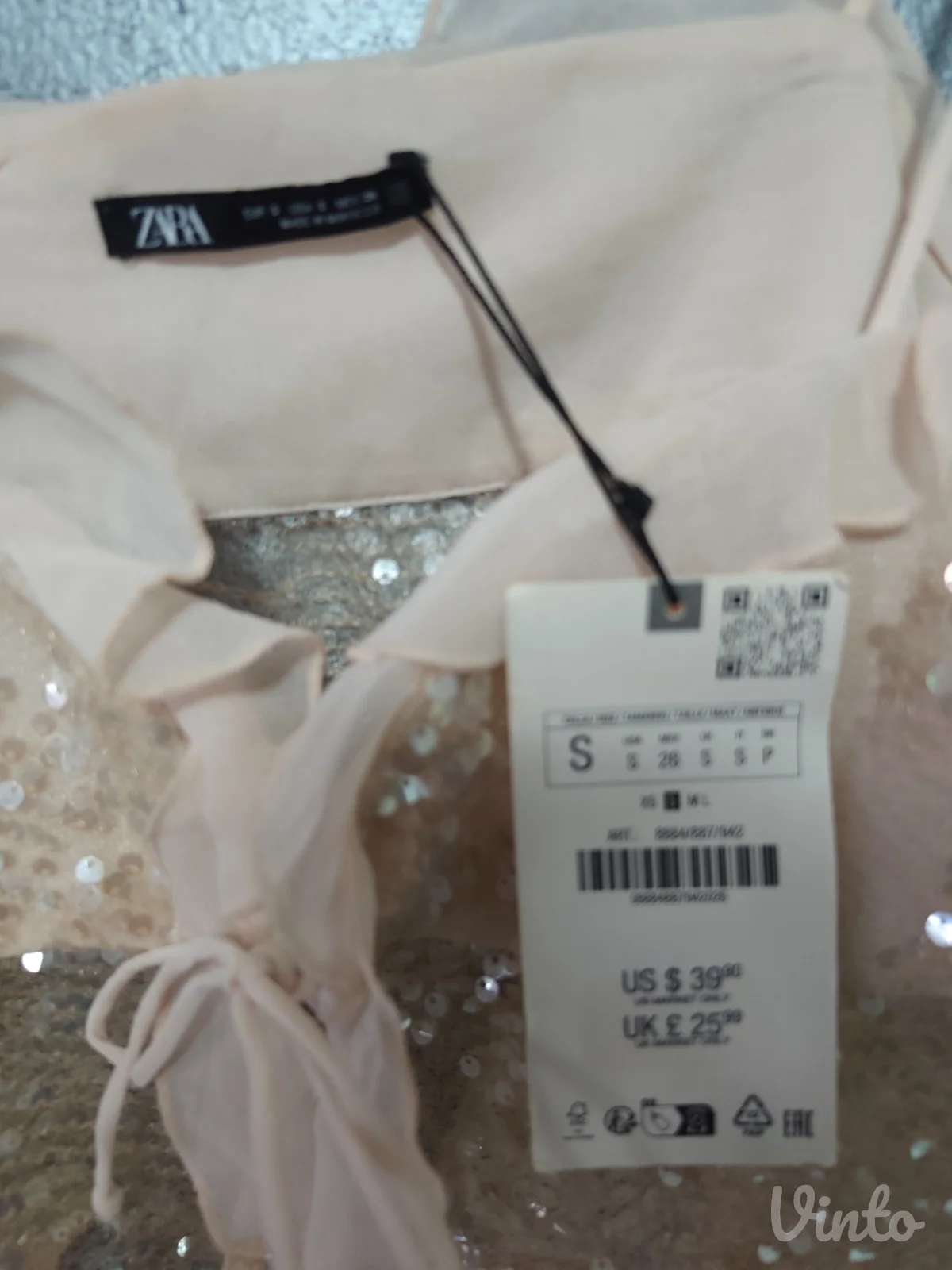 ZARA korset top sa šljokicama i karnerima (S) - NOVO