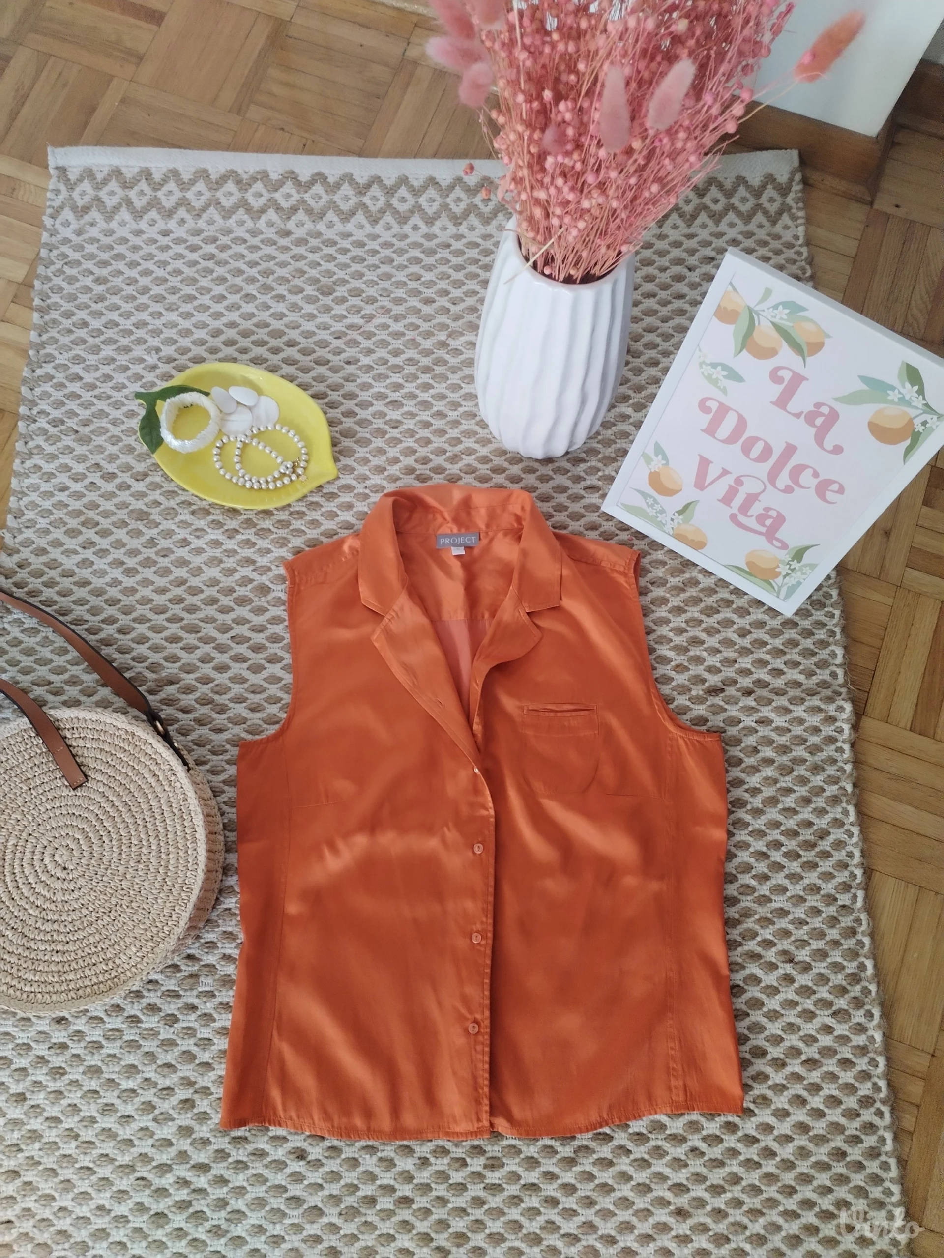 Bluza-košulja od svile i pamuka XS/S