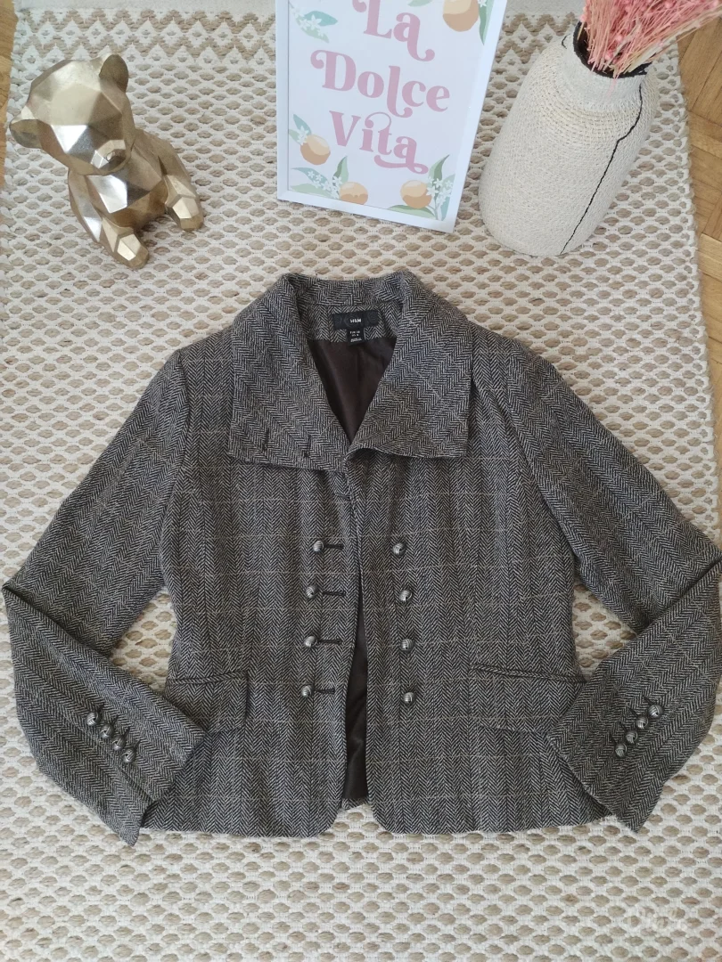 H&M vintage blejzer sa vunom i svilom 36/38