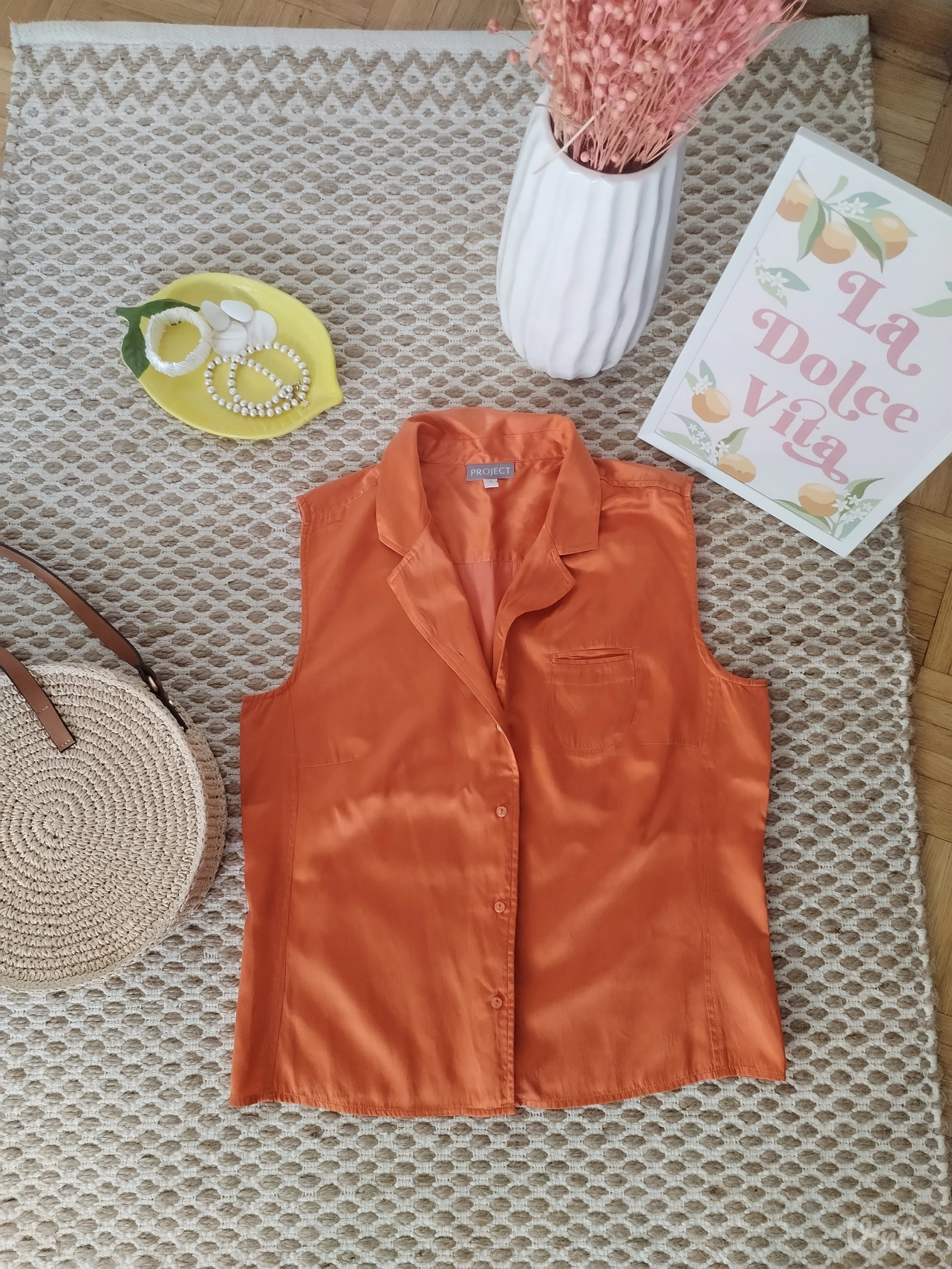 Bluza-košulja od svile i pamuka XS/S