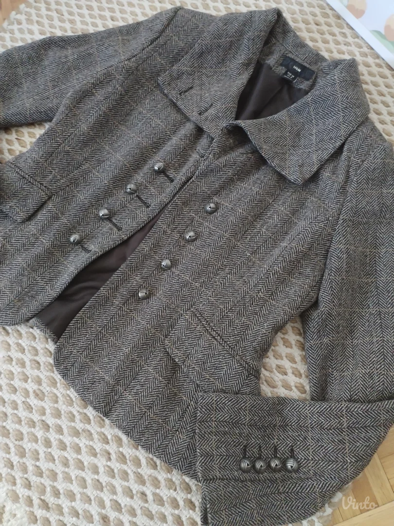 H&M vintage blejzer sa vunom i svilom 36/38